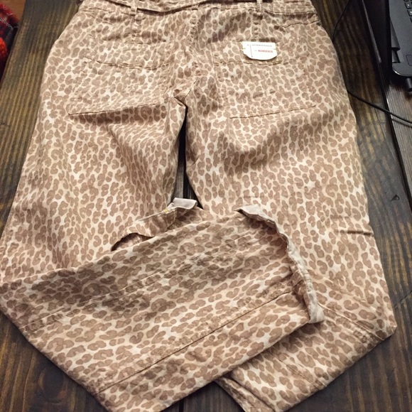 Anthropologie animal print cheetah pants tan 27 - Picture 15 of 16